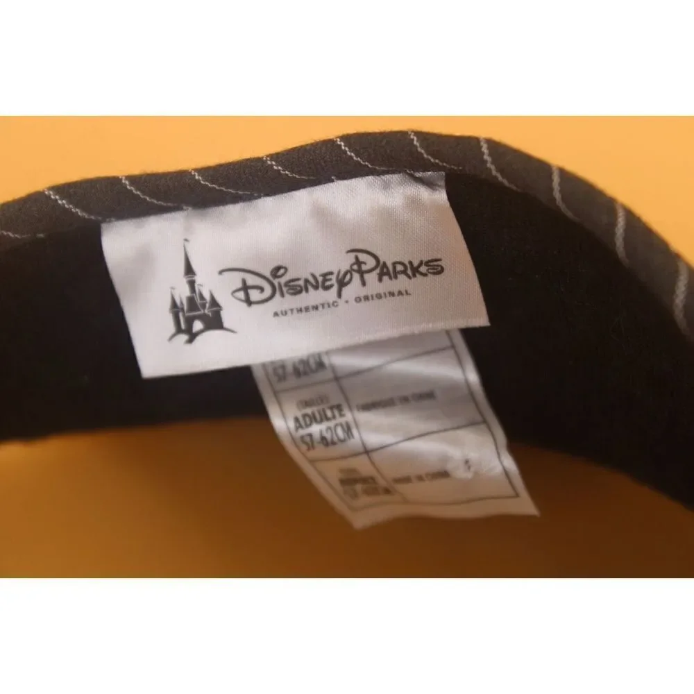 Disney Parks Striped Sun Visor With Black Embroidered Mickey OS